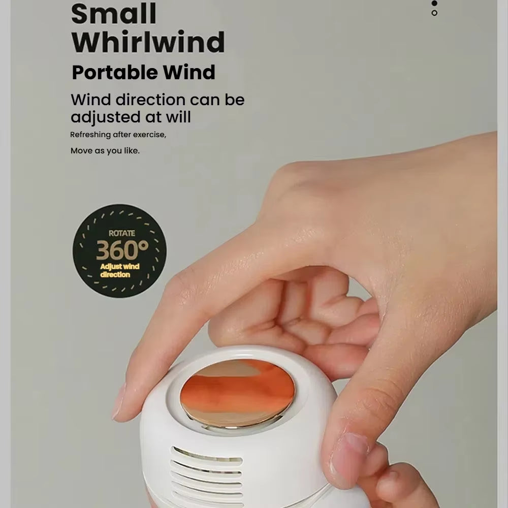 Mini Small Clip Fan Portable Silent Mini Bladeless Electric Fan 3 Speeds Clip-On Charging Fans for Shirt Whirlwind Waist Clips