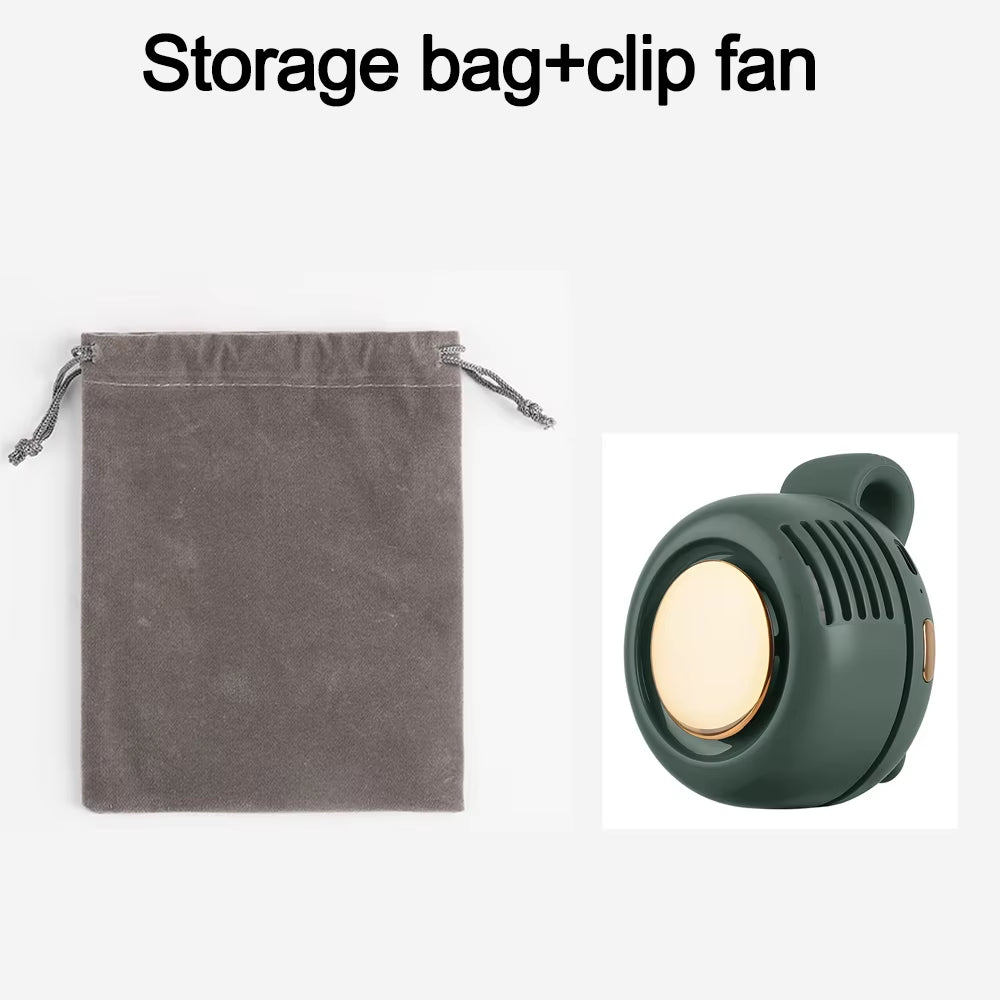 Mini Small Clip Fan Portable Silent Mini Bladeless Electric Fan 3 Speeds Clip-On Charging Fans for Shirt Whirlwind Waist Clips